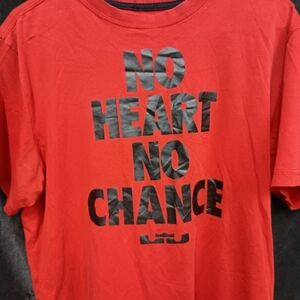 Red LeBron James size men's large nike dri fit athletic short sleeve crew neck t